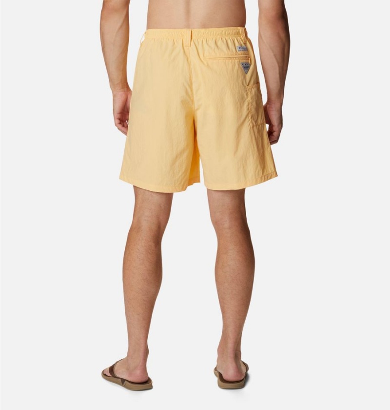 Yellow Columbia PFG Backcast III Water Men's Shorts | 86941TSDI