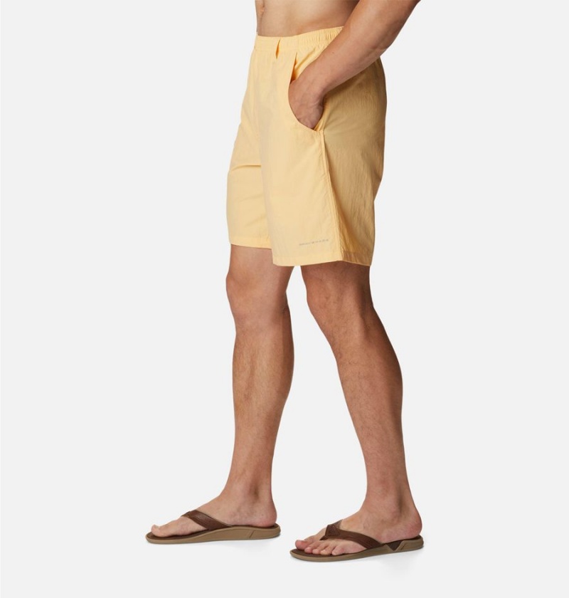 Yellow Columbia PFG Backcast III Water Men's Shorts | 86941TSDI