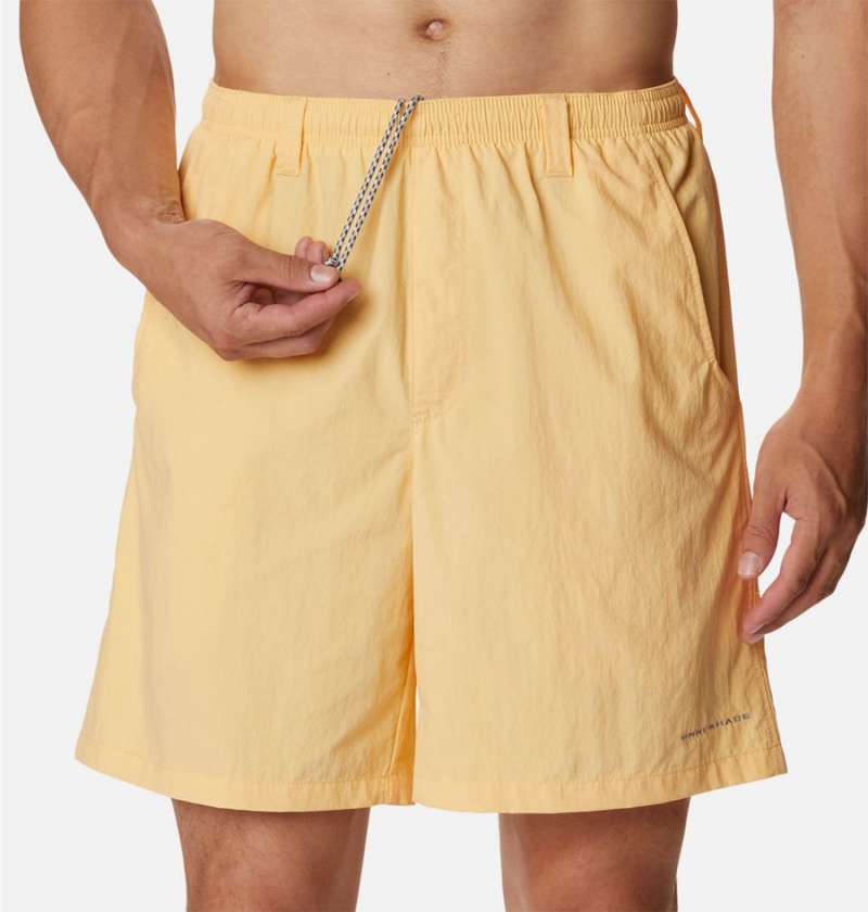 Yellow Columbia PFG Backcast III Water Men's Shorts | 86941TSDI