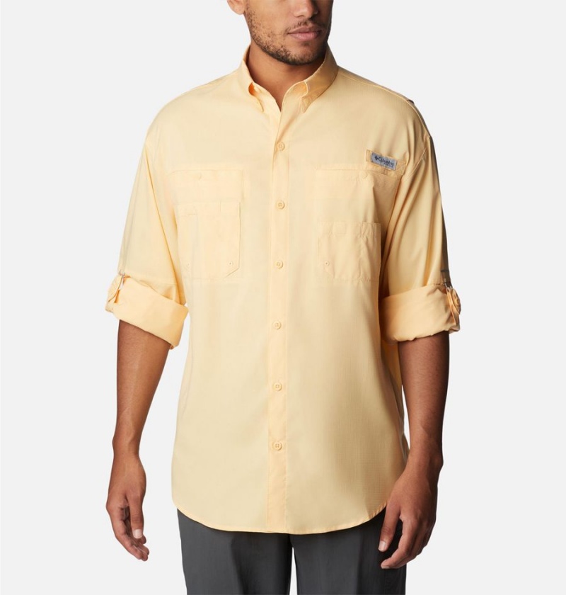 Yellow Columbia PFG Tamiami II Long Sleeve Men's Shirt | 69054YLDX