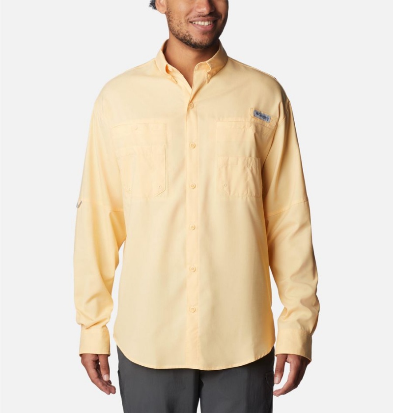 Yellow Columbia PFG Tamiami II Long Sleeve Men\'s Shirt | 69054YLDX