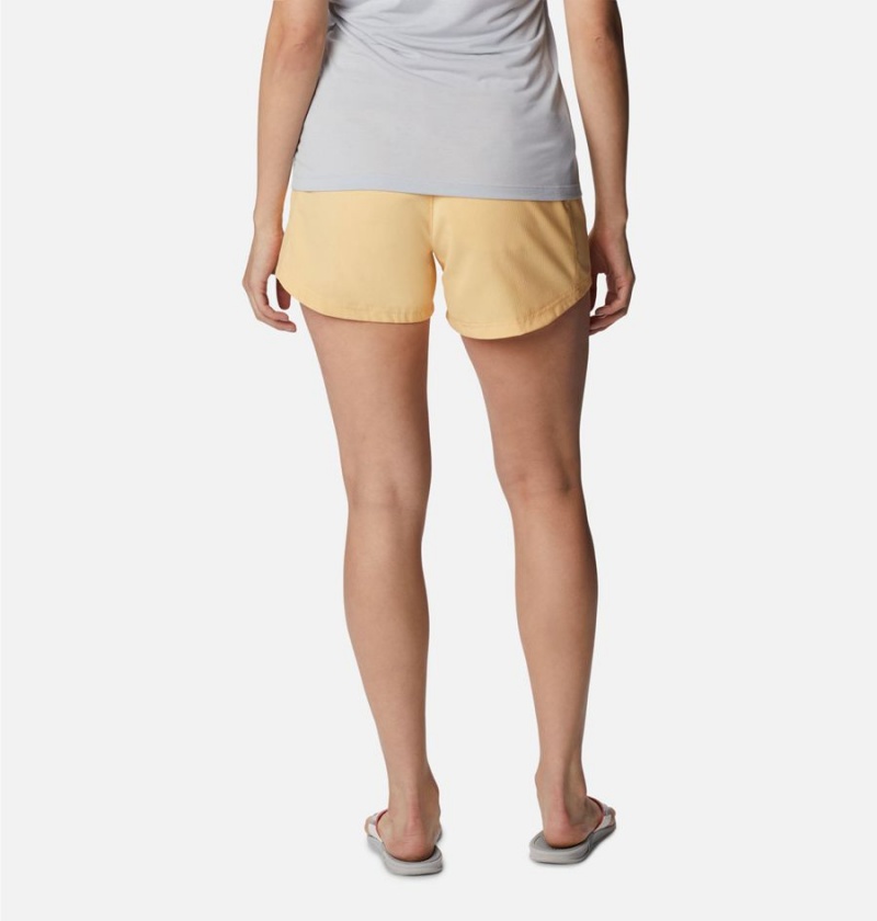 Yellow Columbia PFG Tamiami Pull-On Women's Shorts | 75620WITB