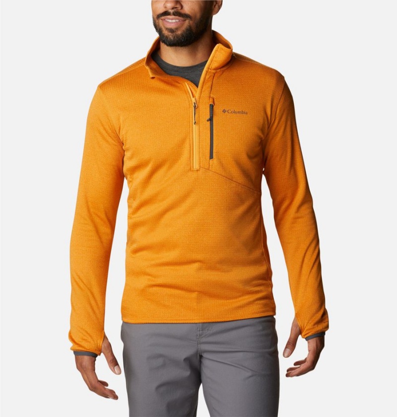 Yellow Columbia Park View Fleece Half Zip Men\'s Pullover | 18396ZWYQ