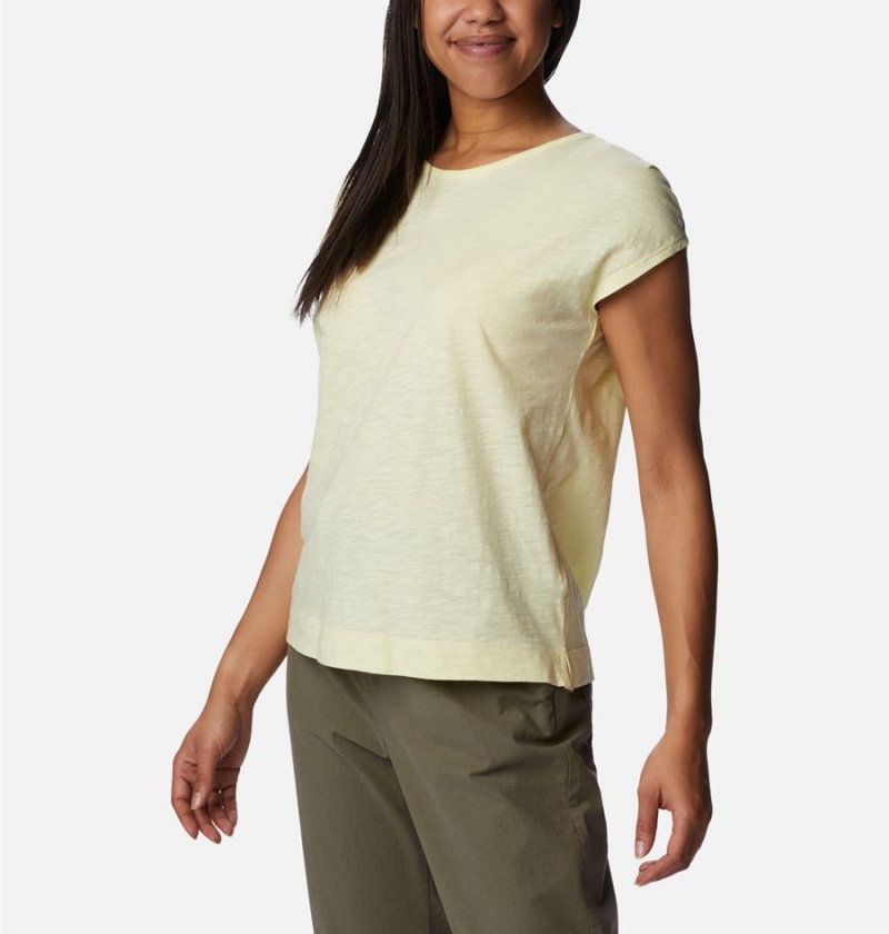 Yellow Columbia Point Loma Women's T-Shirt | 96035WVDR