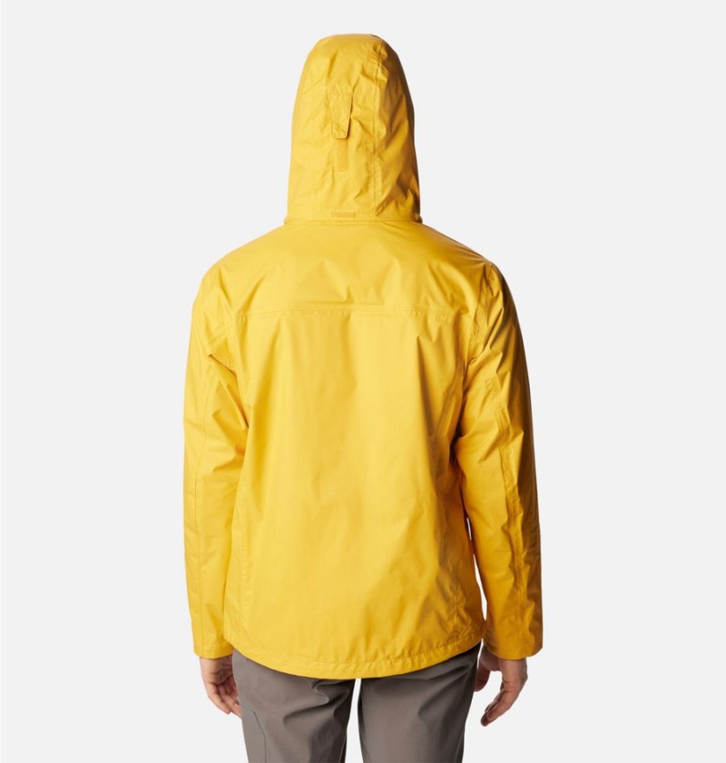 Yellow Columbia Pouration Men's Rain Jacket | 56219GIDB