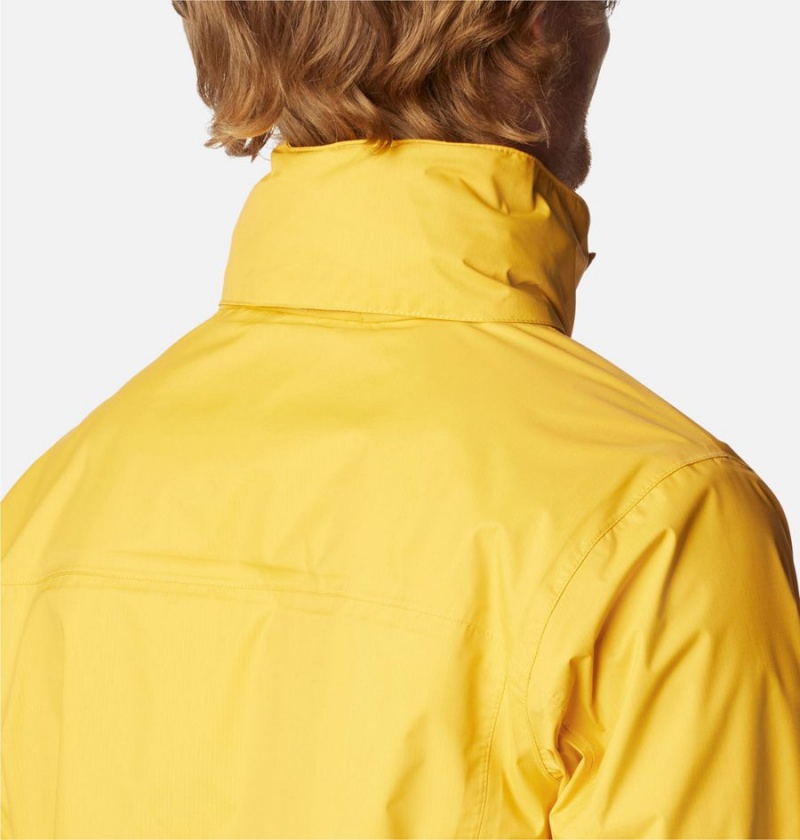 Yellow Columbia Pouration Men's Rain Jacket | 56219GIDB