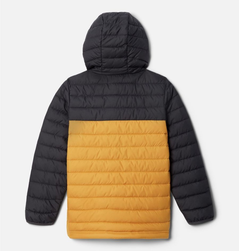 Yellow Columbia Powder Lite Hooded Kids' Jacket | 86275VTSG