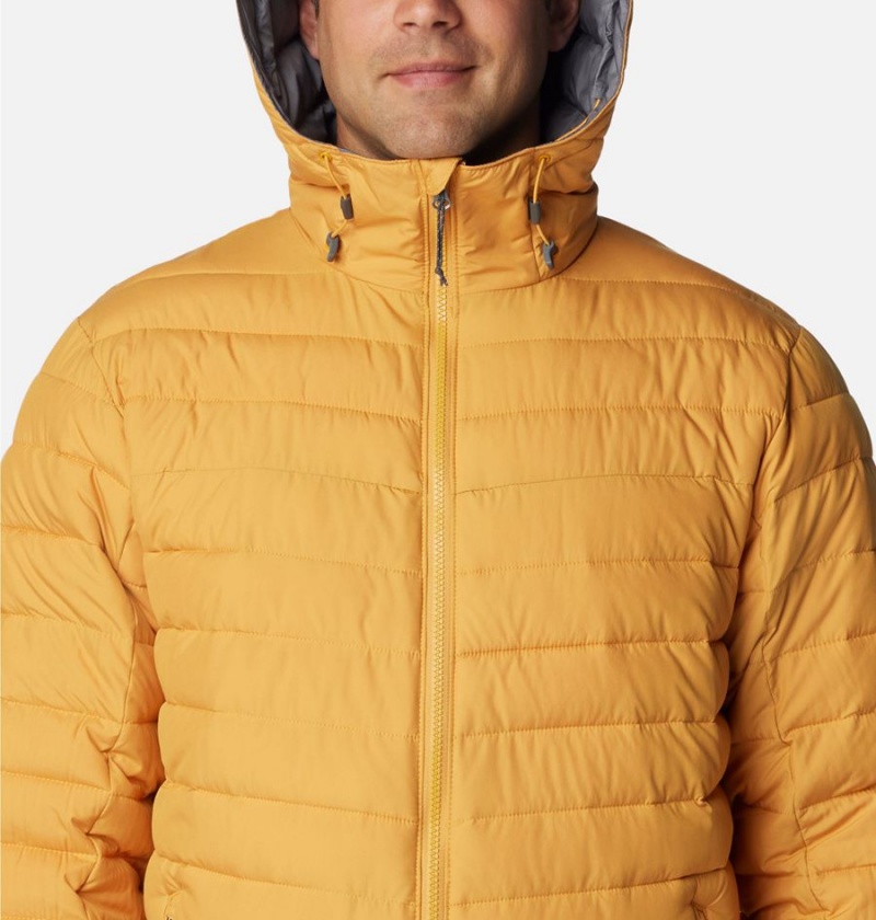 Yellow Columbia Slope Edge Hooded Insulated Men's Puffer Jacket | 19347ZMHA