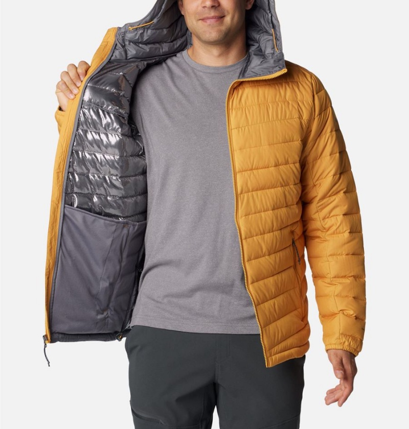 Yellow Columbia Slope Edge Hooded Insulated Men's Puffer Jacket | 19347ZMHA