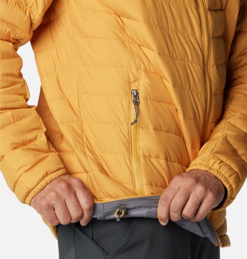 Yellow Columbia Slope Edge Hooded Insulated Men's Puffer Jacket | 19347ZMHA