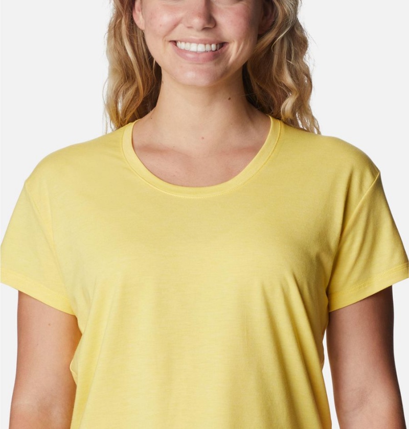 Yellow Columbia Sun Trek Women's T-Shirt | 53127UXIB