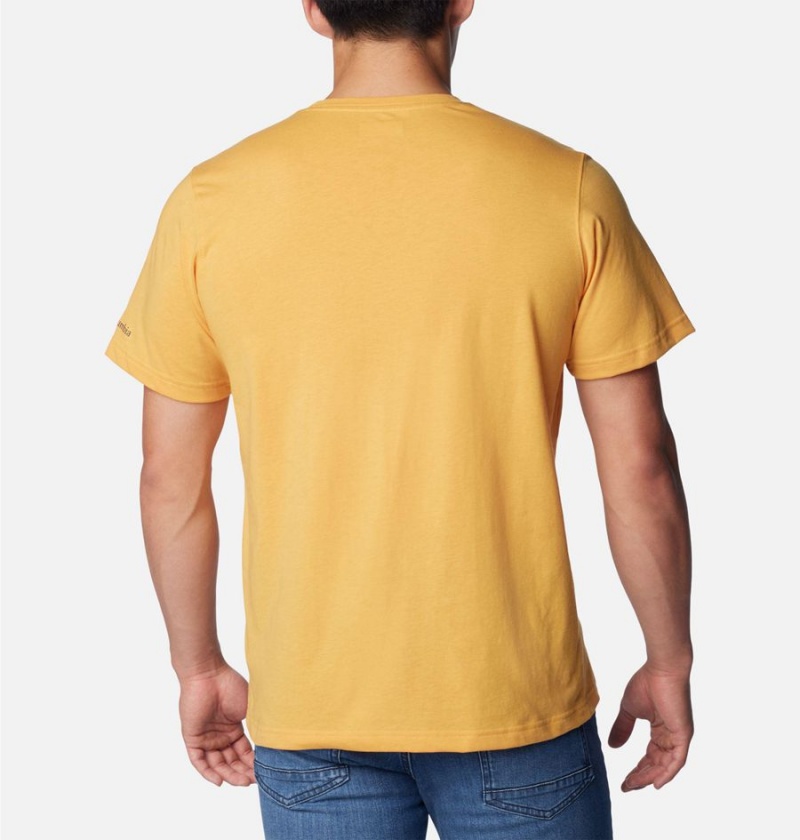 Yellow Columbia Thistletown Hills Pocket Men's T-Shirt | 07895LQPU