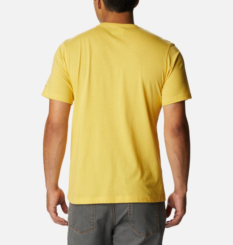 Yellow Columbia Thistletown Hills Short Sleeve Men's T-Shirt | 62431BWSJ