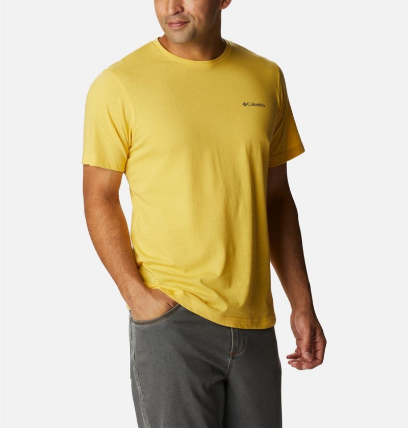 Yellow Columbia Thistletown Hills Short Sleeve Men's T-Shirt | 62431BWSJ