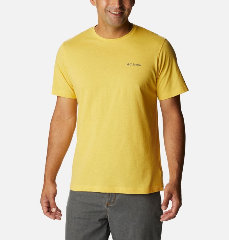 Yellow Columbia Thistletown Hills Short Sleeve Men\'s T-Shirt | 62431BWSJ