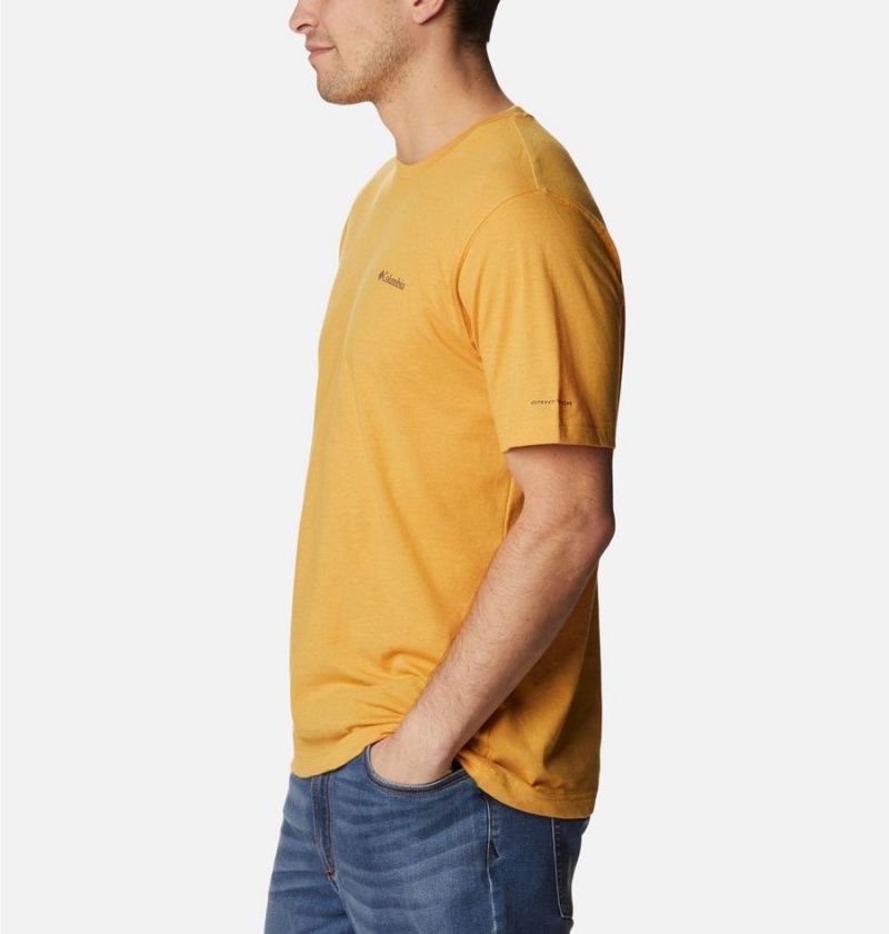 Yellow Columbia Thistletown Hills Short Sleeve Men's T-Shirt | 35146LGVW