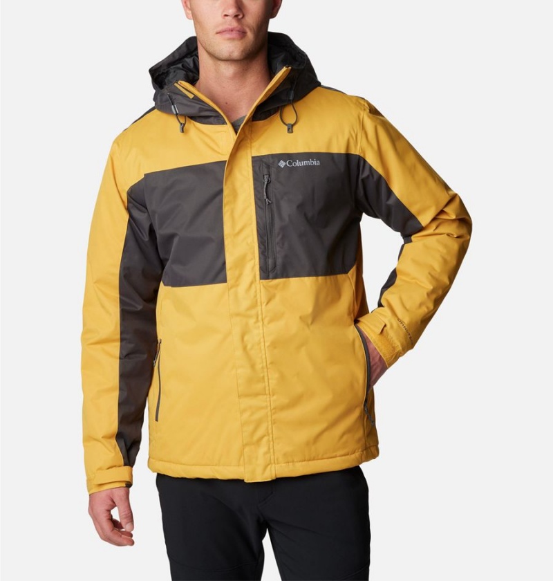 Yellow Columbia Tipton Peak II Insulated Men\'s Rain Jacket | 31456OJBL