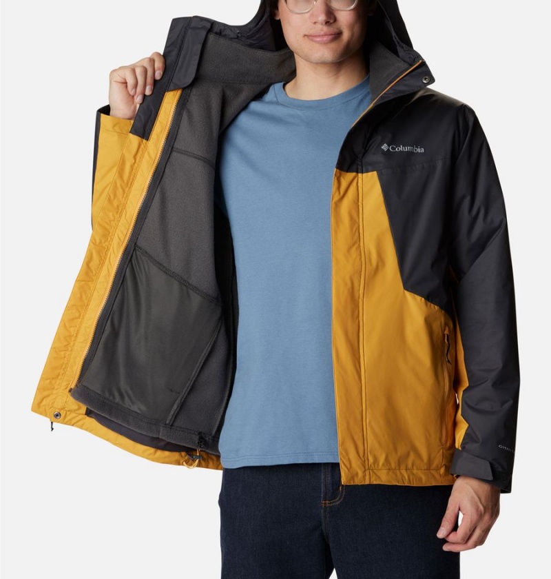 Yellow Columbia Tunnel Falls Interchange Men's 3 In 1 Jackets | 52381YPQT