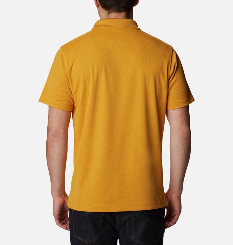 Yellow Columbia Utilizer Men's Polo Shirt | 07389QTRJ