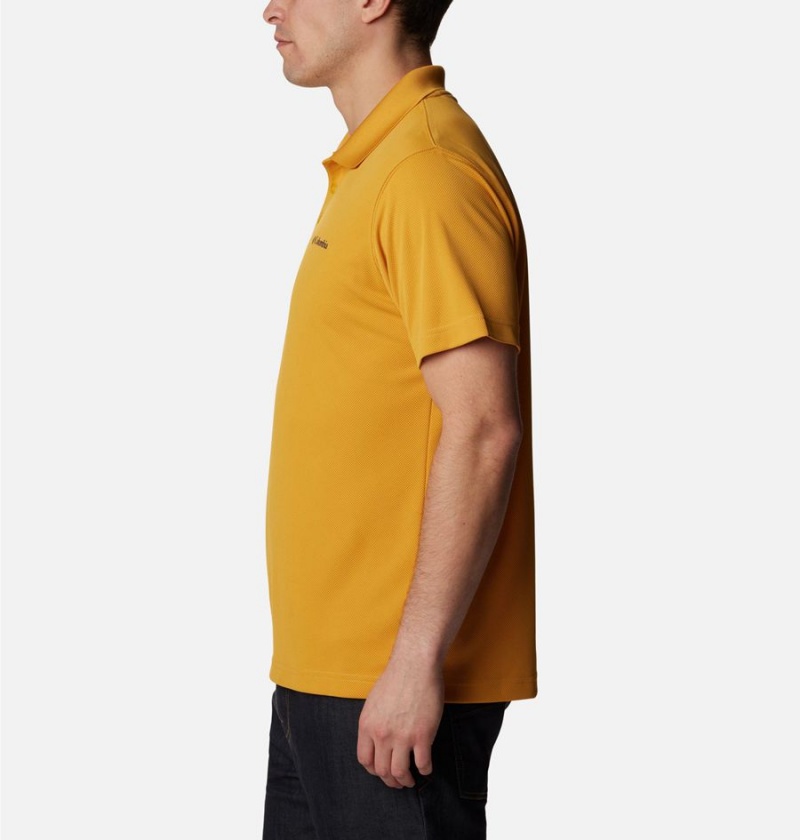 Yellow Columbia Utilizer Men's Polo Shirt | 07389QTRJ