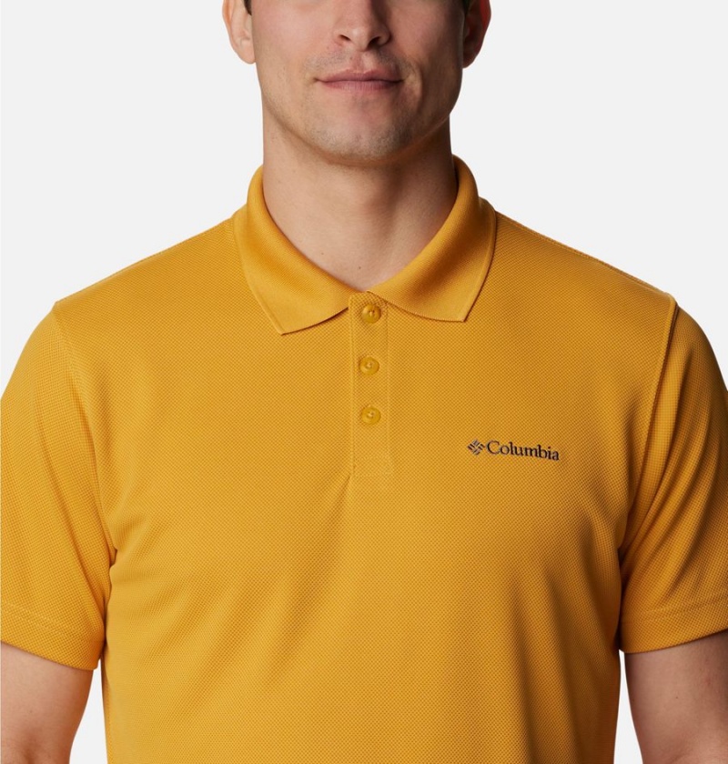 Yellow Columbia Utilizer Men's Polo Shirt | 07389QTRJ