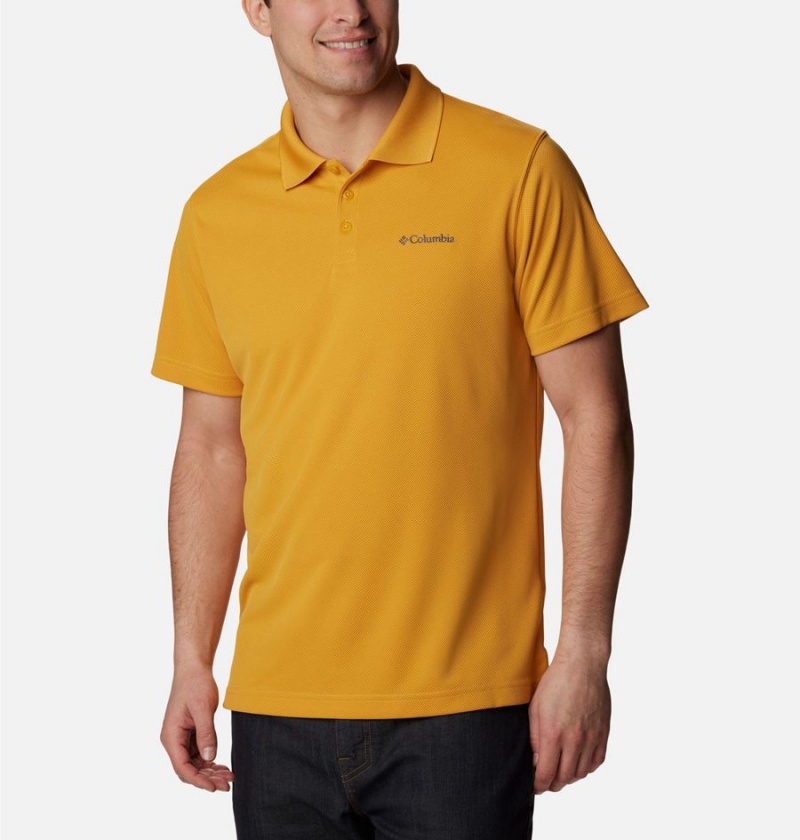 Yellow Columbia Utilizer Men's Polo Shirt | 07389QTRJ